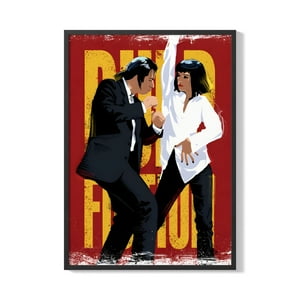 Creango - Cuadro Poster Enmarcado Pulp Fiction Diseño 2 Decorativo