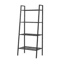 Estantería Metálica Belug 4 Niveles Multiuso Para Hogar O Oficina Negro