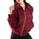 thumbnail image 2 of Jess por Meiko Chaquetas de Mujer Manga Larga Cuello Sobredimensionado Bolsillos Frontales Cremallera Chaqueta Bomber de Felpa M Burdeos, 2 of 6