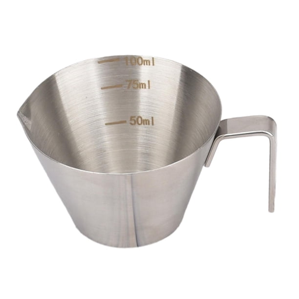 Taza de café expreso, tazas medidoras de leche de 100ml, taza de té de la leche de cocina, accesorios de acero inoxidable para café expreso, jarra argén