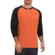 thumbnail image 5 of INSPIRE CHIC Camisetas Henley de Hombre con Mangas Raglán de Manga Larga y Botones Camiseta de Béisbol S Naranja, 5 of 6