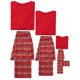 thumbnail image 3 of Pijamas navideños a juego para la familia de INSPIRE CHIC, camiseta de manga larga de color sólido y pantalones de cuadros rojos, conjunto de ropa de dormir para las fiestas [Hombres] 2XL Rojo, 3 of 4