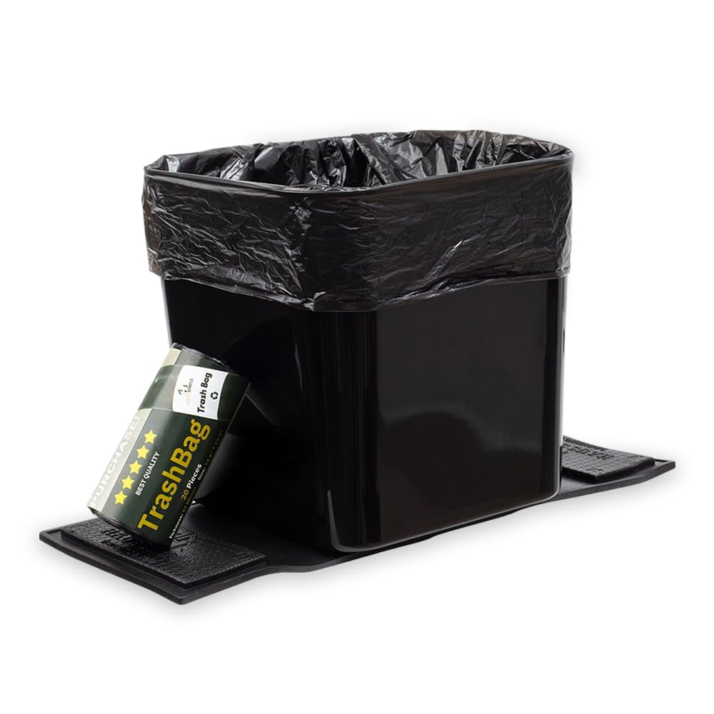 Cubo De Basura De Coche Haussimple Negro Grande Con Solapas De Estabilidad