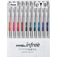 Bolígrafo Pentel Energel Infree 0,7 Mm, Juego De 10 Colores Bl77Tl-10