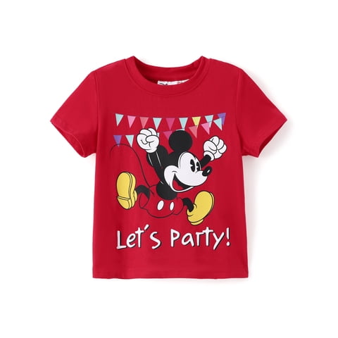 Camiseta Disney Mickey Mouse De Manga Corta Para Niños De 4 A 5 Años