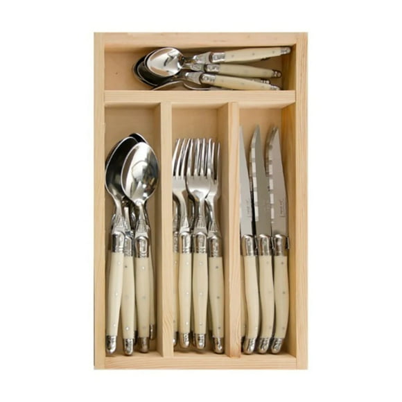 Set cuchilleria 24 piezas ivory