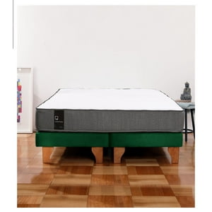 Latam Home - Cama Europea Zen Best Tela Velvet Verde 2 Plazas