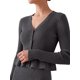 thumbnail image 5 of INSPIRE CHIC Conjunto de Falda de 2 Piezas para Mujer Cuello en V Tejido de Punto Acanalado con Botones Manga Larga Cintura Alta Invierno Maxi Faldas Ajustadas Conjunto de Suéter Peplum Pequeño Gris, 5 of 6