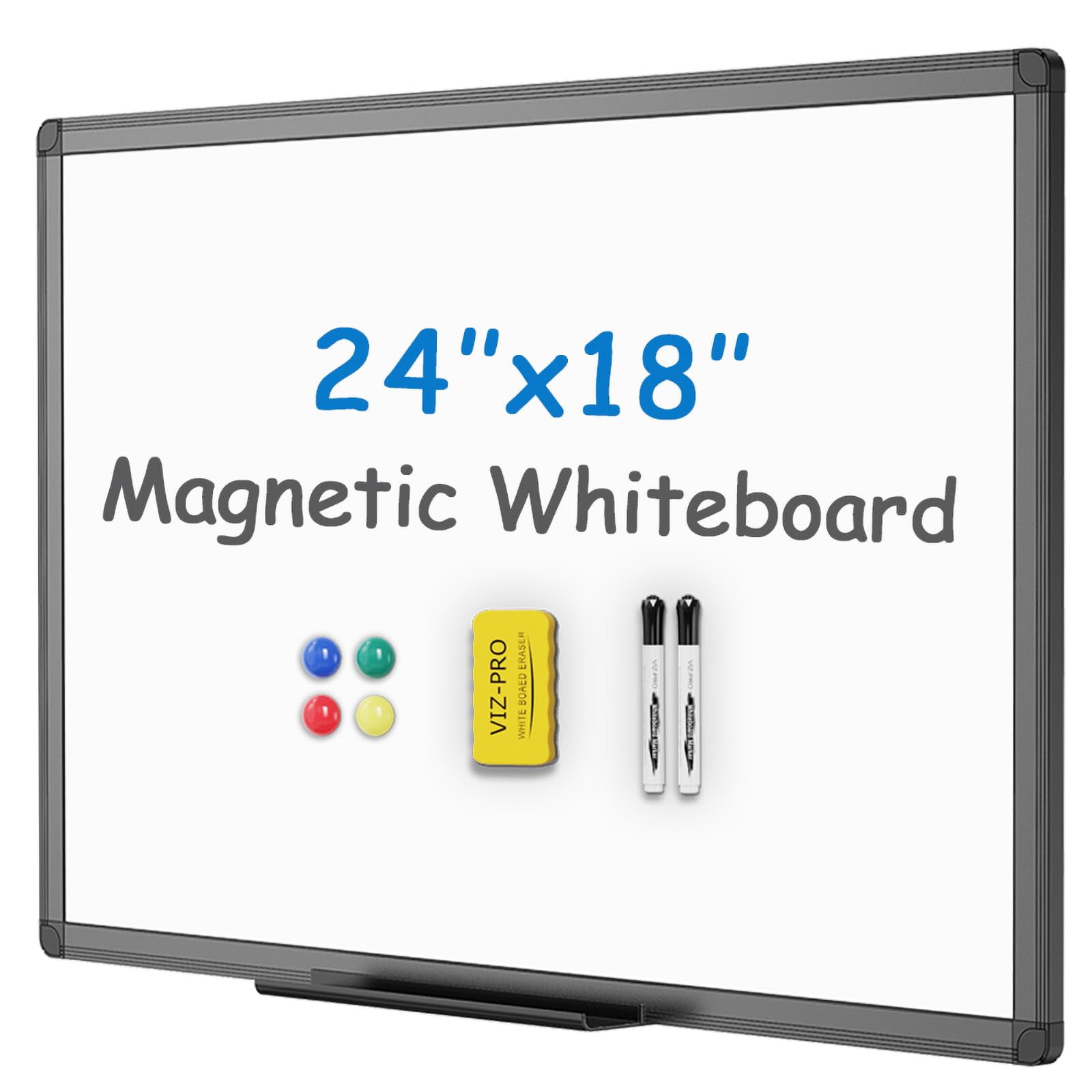 Pizarra Blanca Magnética Viz-pro 61 X 46 Cm Con Marcadores