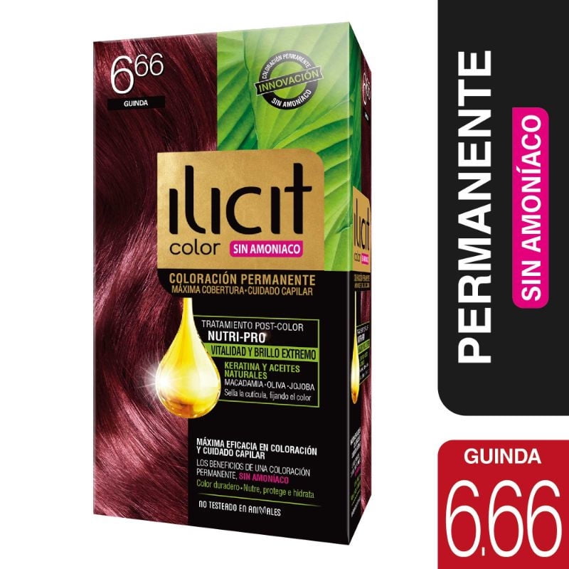Ilicit - Coloración Permanente Sin Amoníaco 6.66 Guinda