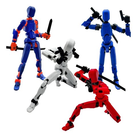 Genérica - 4Pcs Figura Articulada Dummy Multi-Jointed Movable-No Armado