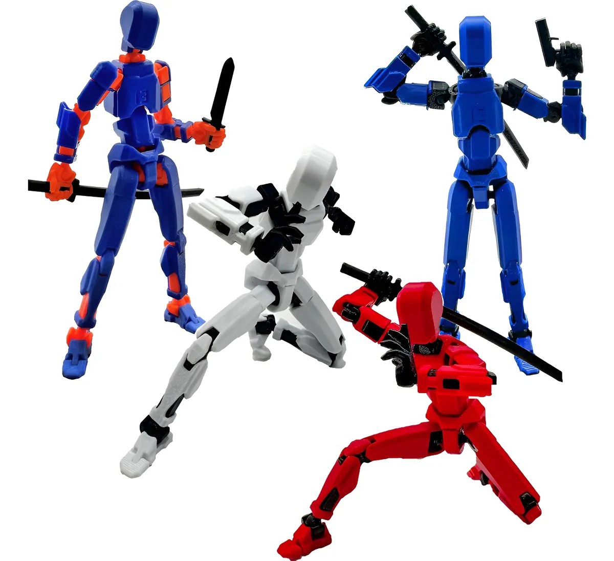 Genérica - 4Pcs Figura Articulada Dummy Multi-Jointed Movable-No Armado