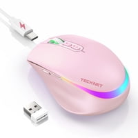 Tecknet Ratón Inalámbrico Tecknet Recargable 6 Dpi Rgb Negro