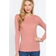 thumbnail image 1 of Saronite Camiseta Térmica Básica de Manga Larga con Cuello Henley de Algodón Acanalado, Rosa (para Mujer), 1 of 4