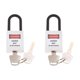 thumbnail image 3 of 2xseguridad candado de bloqueo de seguridad con llave de diferente pvc de acero inoxidable - blanco, 3 of 5