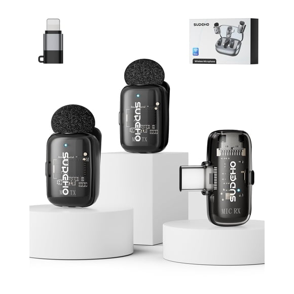 Micrófono Lavalier inalámbrico mini USB‑C con reducción de ruido SUDEHO