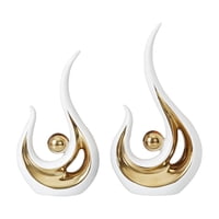 Magideal - Escultura De Cerámica Abstracto Moderno Decoración Para Hogar Ornamento Estatua De Cerámica Para Pequeña Sala De Escritorio Cocina Sala De