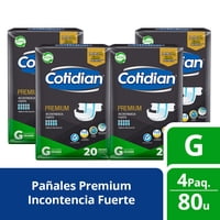 Pack 4 Pañales Adulto Cotidian Premium 20 Un Talla G
