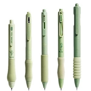 Veatool - Bolígrafo Negro Neutro De 0.5Mm (Paquete De 5), Bolígrafo De Tinta Negra De Secado Rápido, Lindo Y Elegante, Cómodo Y Suave Bolígrafo Retráctil (Verde) )
