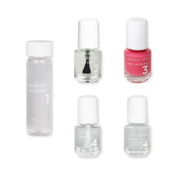 Kit de cuidado de uñas Dazzle Dry Mini Raspberry System 4 Step Creme