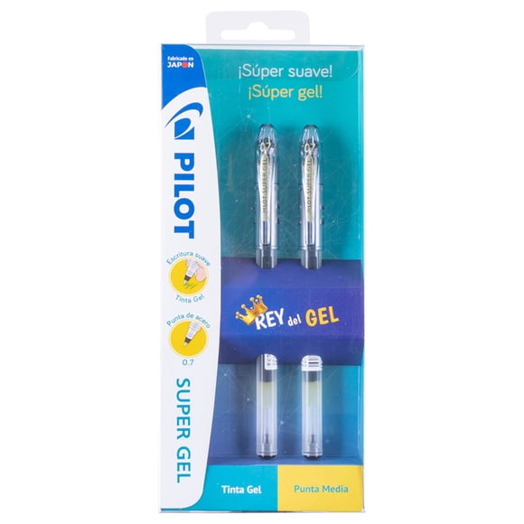 Lápices Gel 0.7 mm Negro, Pack 2 Un
