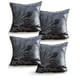 thumbnail image 3 of Set De 4 Fundas De Cojines Satin Diseño Hojas 45cm X 45 Cm Gris, 3 of 4