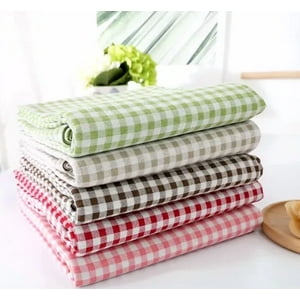 Genérico - Mantel Rectangular Cuadros Lino 140X220 Azul