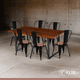 thumbnail image 2 of Comedor Industrial 160x90 Oscura + 6 Sillas Tolix Negras con Asiento de Madera Oscura Walnut, 2 of 8