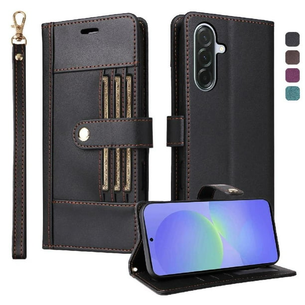 FOXDOCK Funda tipo Cartera para Samsung Galaxy A36 – Cubierta de Cuero PU con Múltiples Ranuras, Bolsillo para Efectivo y Correa de Muñeca