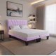 thumbnail image 4 of Cama Dos Plazas con Colchon + Pack de Almohadas Tapizado en Felpa Morado Claro, 4 of 6