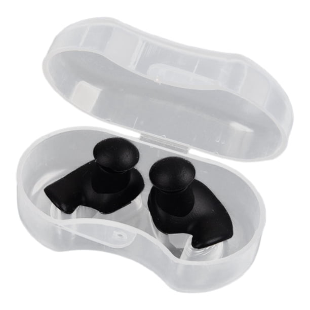 Tapones para los oídos para natación, protectores de oídos en espiral, reutilizables, con reducción de ruido, tapones para los oídos de silicona, Negro