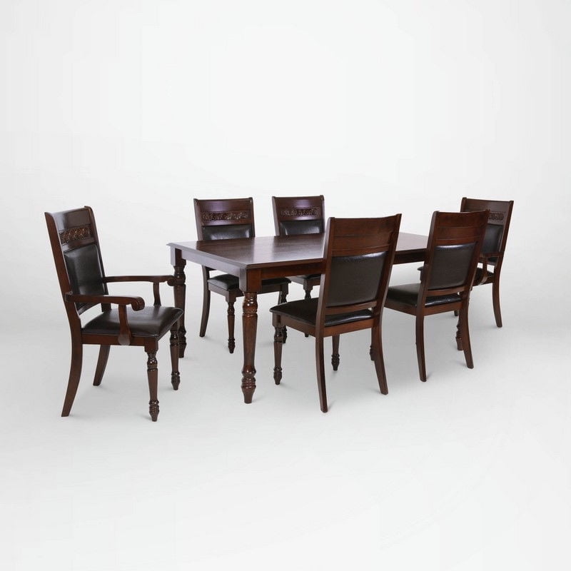 Cic - Comedor New Cordobes Con 6 Sillas Caoba