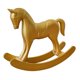 thumbnail image 3 of Estatua De Caballo Mecedor De Madera, Artesanías Para Chimenea, Gabinete, Mesa, Centro De Mesa, Dorado, 3 of 5