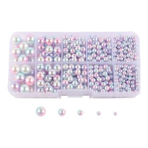 Magideal - Cuentas Redondas Sueltas, Accesorios Para Manualidades, Decoración Del Hogar, Cuentas Sin Agujeros, Cuentas Sin Perforar Para Bolsos, Manualidades, So Azul Claro Rosa