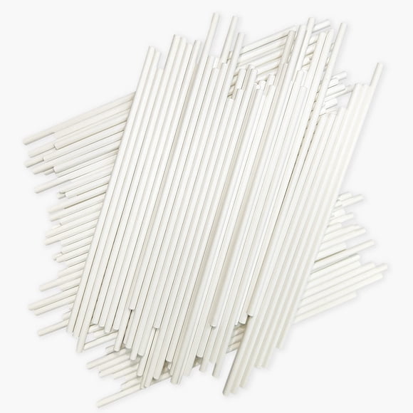 Lollipop Sticks TAIHUIMY, papel blanco de 100 unidades, 15 cm