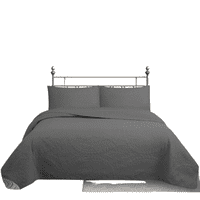 Genérico - Cubrecama Quilt Reversible 2 Plazas Gris Wonder Collection Martiné