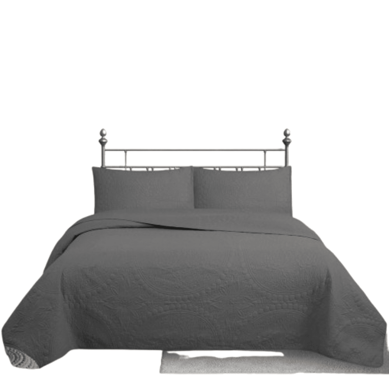 Genérico - Cubrecama Quilt Reversible 2 Plazas Gris Wonder Collection Martiné