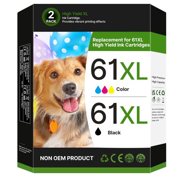 Cartucho de tinta Eudul 61XL negro/color de repuesto para HP 61