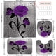 thumbnail image 3 of 1pc Purple Rose Shower Curtain, Waterproof Shower Curtain With 12 Hooks, Non-Slip Bathroom Rug, Toilet U-Shape Mat, Toilet Lid Cover, 3 of 4