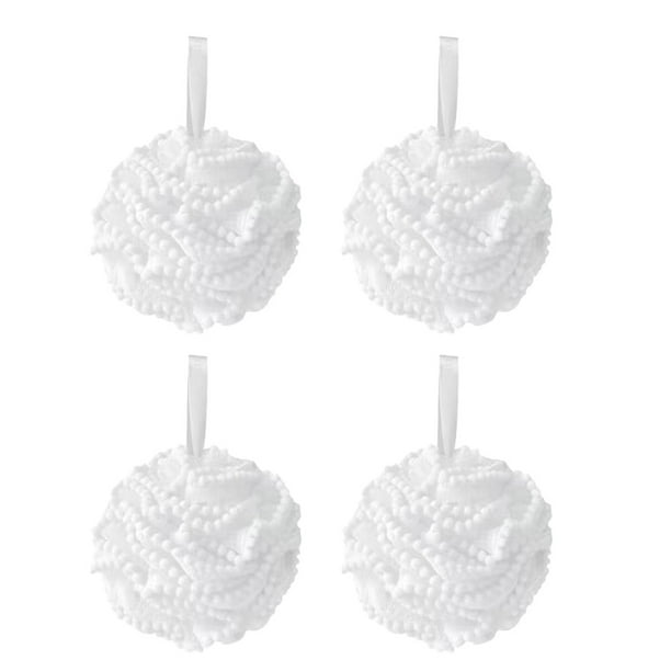 4 esponjas exfoliantes de tejido familiar para ducha, bolsa de red, cepillo para bañera, bola exfoliante, cara, cuerpo, bacinilla, espuma rica