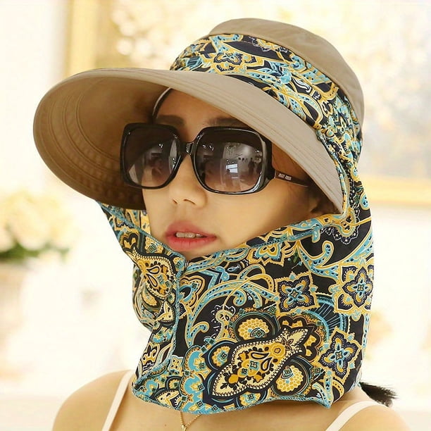 Stay Protected in Style: Outdoor Sports Women's Sun Hats with Wide Brim and Neck Shield Flap Cap!