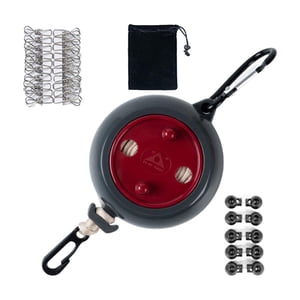 Magideal - Tendedero De Camping Tendedero Portátil Sin Taladro Ligero Ajustable Cuerda De Secado De Ropa Línea De Lavado Para Rv Habitación De Hotel Interior Al Rojo 8M Con Bolsa