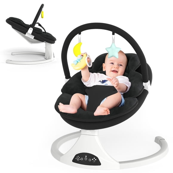 Columpio Eléctrico para Bebé RIVIPLOU con Control Remoto y 5 Velocidades Portátil
