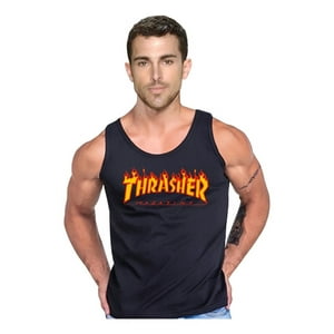 Persodesign - Polera Thrasher Magazine Gimnasio Musculosa Tank Gym Talla M Negro Hombre