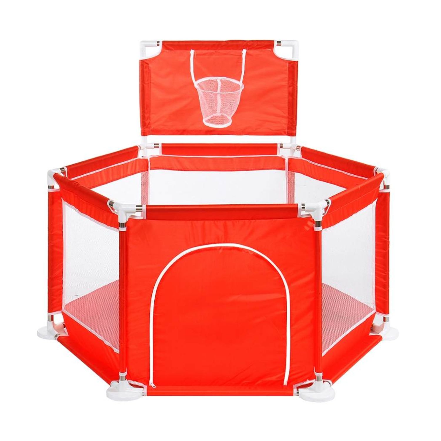 Importclick - Piscina Corral Infantil Bebe Estimulación Pelotas 125X65 Cm Rojo