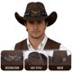 thumbnail image 3 of Sombrero Vaquero Dylvan M 57-58 cm Marrón de Ala Ancha y Fieltro, 3 of 8