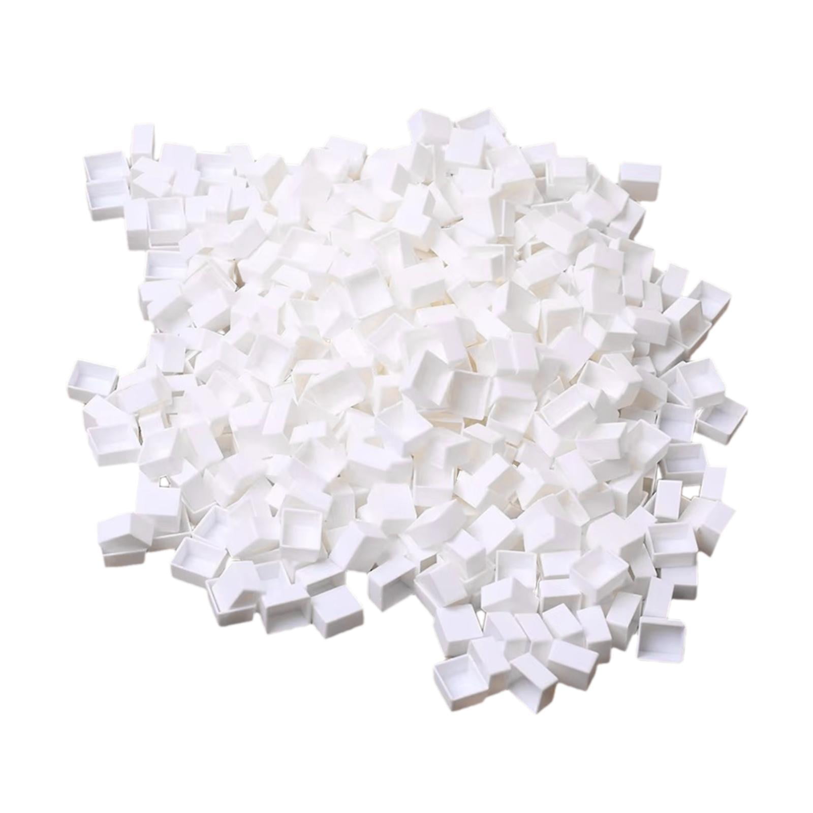 Magideal - 100 Piezas Vacías De La Media Caña De Acuarela Pinta La Mitad De Las Medias Cajas Livianas De La Paleta De Color De Agua Para Dibujar Gouache Niños Pi Blanco 1.1x1.5x0.5cm