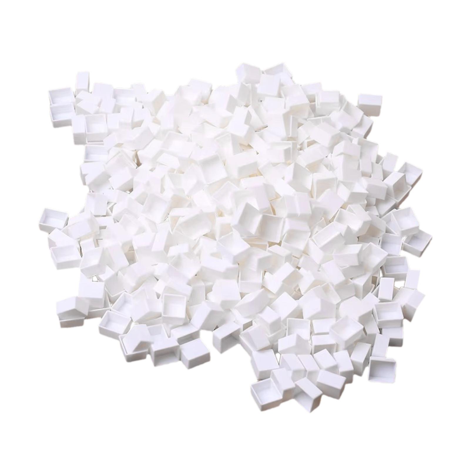 Magideal - 100 Piezas Vacías De La Media Caña De Acuarela Pinta La Mitad De Las Medias Cajas Livianas De La Paleta De Color De Agua Para Dibujar Gouache Niños Pi Blanco 1.1X1.5X0.5Cm