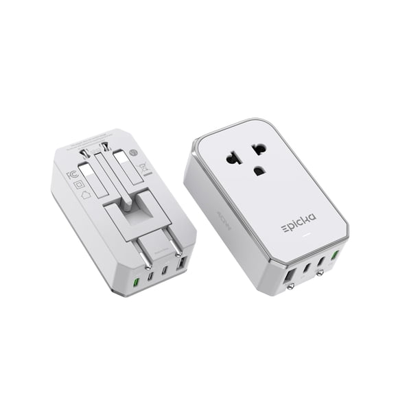 Adaptador de viaje EPICKA Air 40W PD de carga rápida, 1 toma AC y 4 puertos USB