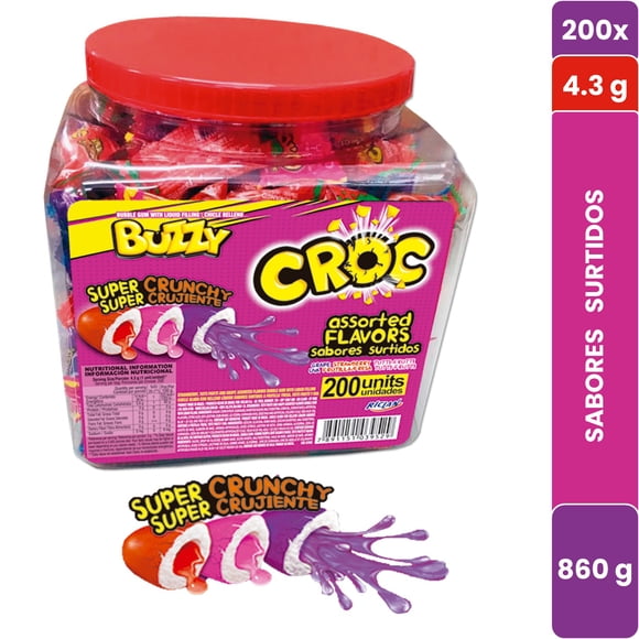 Chicles Buzzy Croc 200 Un, Sin Gluten